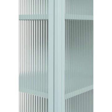 Vetrina in vetro scanalato temperato e acciaio laminato verde menta 2 ante Milton52A 80x40x160H
