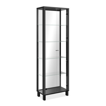 Vetrina colore nero con 2 ante e 4 ripiani Albi52B 62x33x189H