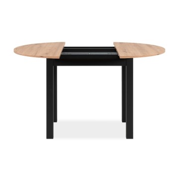 Tavolo rotondo allungabile quercia e nero Coburg100 100x100x76H