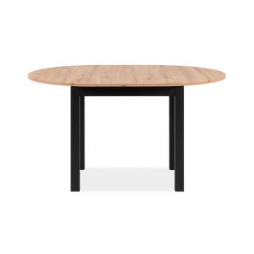Tavolo rotondo allungabile quercia e nero Coburg100 100x100x76H