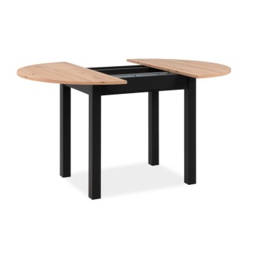 Tavolo rotondo allungabile quercia e nero Coburg100 100x100x76H