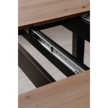 Tavolo rotondo allungabile quercia e nero Coburg100 100x100x76H