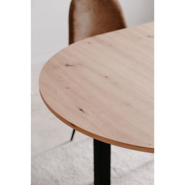 Tavolo rotondo allungabile quercia e nero Coburg100 100x100x76H