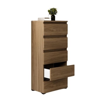 Cassettiera 5 cassetti 47x40x127h MONTATA colore noce naturale