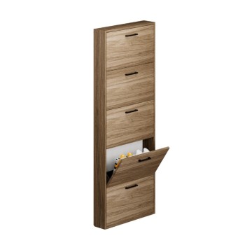 Scarpiera 5 ante Serena slim salvaspazio 180x65x15 colore noce naturale