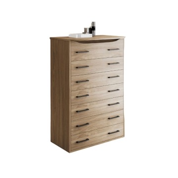 Cassettiera 7 cassetti Settimino Maxi colore noce naturale
