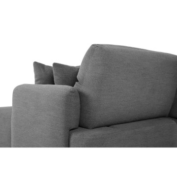 Divano con penisola reversibile e seduta traslante Koda tessuto grigio scuro 307x164x92H