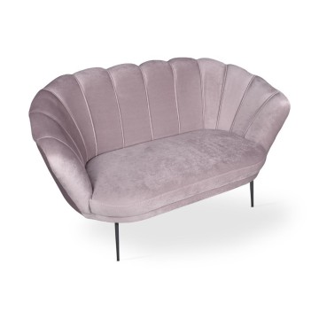 Divano a conchiglia due posti Orel velluto glicine 135x76.5x75h