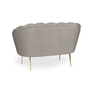 Divano a conchiglia due posti Orel velluto tortora 135x76.5x75h