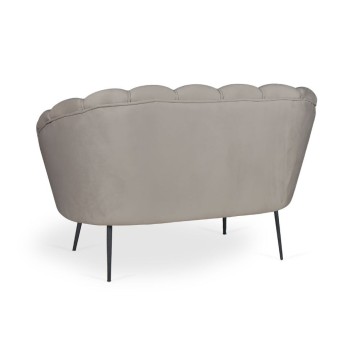 Divano a conchiglia due posti Orel velluto tortora 135x76.5x75h