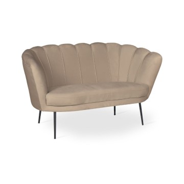 Divano a conchiglia due posti Orel velluto nocciola 135x76.5x75h