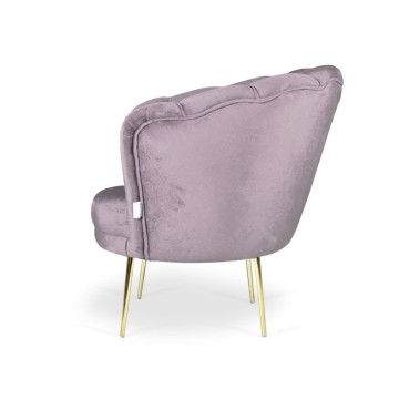 Poltrona a conchiglia Orel in velluto colore glicine