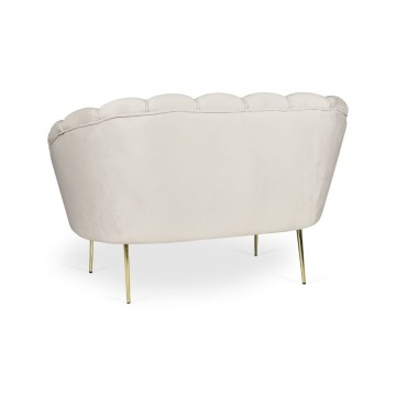 Divano a conchiglia due posti Orel tessuto sabbia 135x76.5x75h
