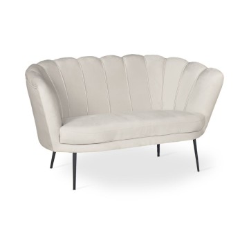 Divano a conchiglia due posti Orel tessuto sabbia 135x76.5x75h