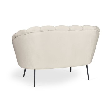 Divano a conchiglia due posti Orel tessuto sabbia 135x76.5x75h