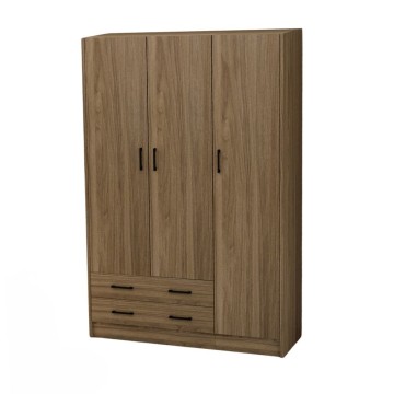 Armadio tre ante e due cassetti 135x52x210h colore noce naturale ARM3135