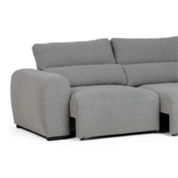 Divano 2 posti extra large tessuto tortora con seduta a slitta Leora 251x112.5x102H