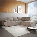 Divano Letto Angolare reversibile Jozzis sabbia con funzione letto e bracciolo contenitore 257x188x94H