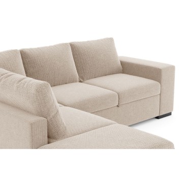 Divano Letto Angolare reversibile Jozzis sabbia con funzione letto e bracciolo contenitore 257x188x94H