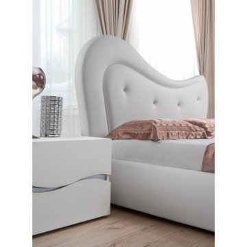 Camera da letto Galatea colore bianco con serigrafia glitter e armadio 2 ante scorrevoli