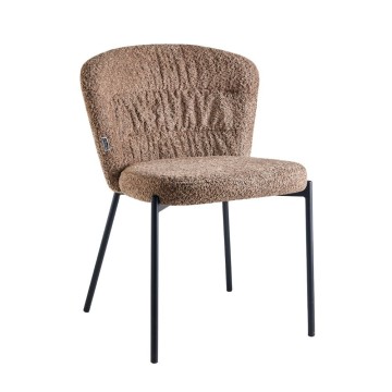 Sedia Cami in tessuto teddy tortora: un connubio di design e comfort