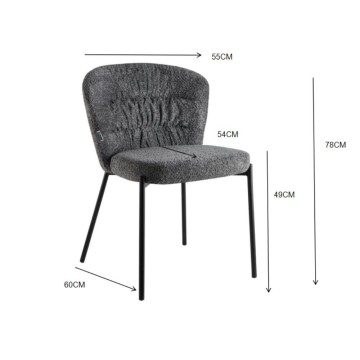 Sedia Cami in tessuto teddy tortora: un connubio di design e comfort