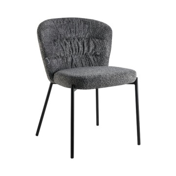 Sedia Cami in tessuto teddy grigio: un connubio di design e comfort
