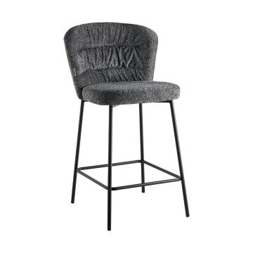 Sgabello Cami in tessuto teddy grigio: un connubio di design e comfort