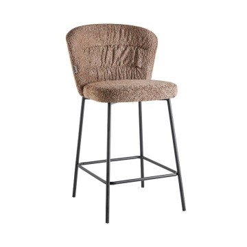 Sgabello Cami in tessuto teddy tortora: un connubio di design e comfort