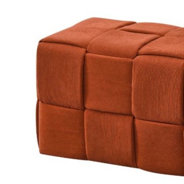 Pouf rettangolare colore ruggine effetto intrecciato Den 104x39x39H