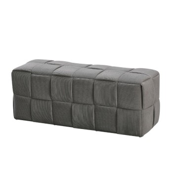 Pouf rettangolare colore grigio effetto intrecciato Den 104x39x39H