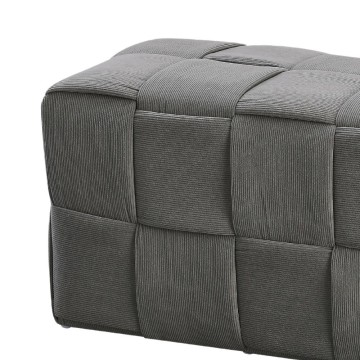 Pouf rettangolare colore grigio effetto intrecciato Den 104x39x39H
