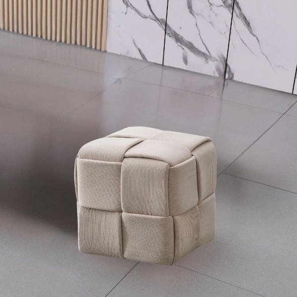 Pouf quadrato colore tortora effetto intrecciato Den 39x39x39H Pouf quadrato colore tortora effetto intrecciato Den 39x39x39H