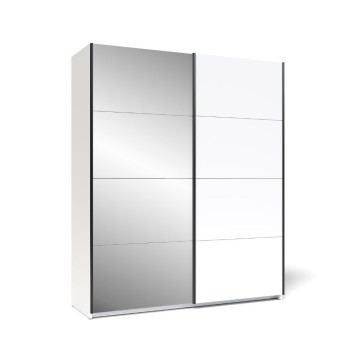 Armadio 2 ante scorrevoli bianco con specchio Zegna 170x59.2x205H