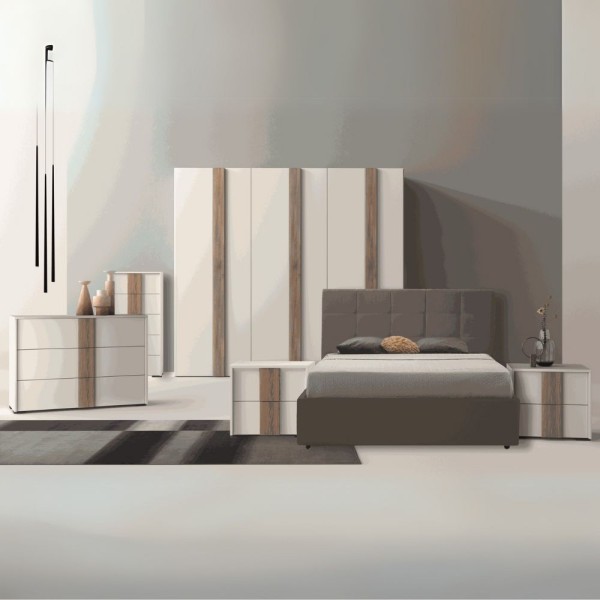 Camera da letto bianco nuvola e maniglie noce america letto contenitore Kross Camera da letto bianco nuvola e maniglie noce america letto contenitore Kross
