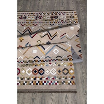Tappeto antiscivolo Multicolor beige con decori colorati 120x180