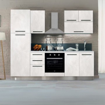 Cucina Molly bianco e bianco spatolato elettrodomestici inclusi 255
