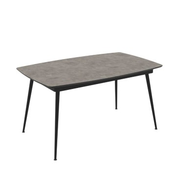 Tavolo allungabile colore cemento con gambe nere 145x80x75H allungabile a 185 Yense