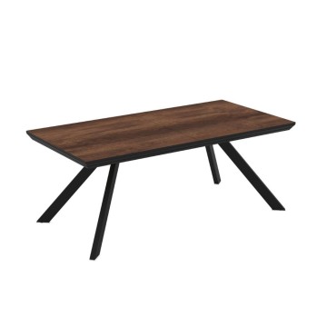 Tavolo allungabile piano colore noce e gambe in metallo Corin 200x100x77H