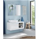 MOBILE BAGNO BASIC SOSPESO 2 ANTE L.92 CM COLORE BIANCO LUCIDO