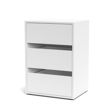 Cassettiera 3 cassetti colore bianco Smart ST2 50.8x39.6x71.3H