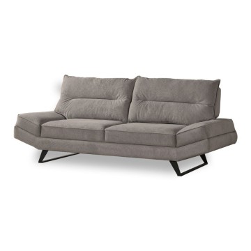 Divano 3 posti schienali basculanti tessuto colore tortora Lena 236x98x105H