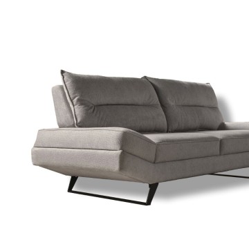 Divano 3 posti schienali basculanti tessuto colore tortora Lena 236x98x105H