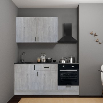 Cucina completa di elettrodomestici 180 cm colore rovere grigio chiaro - Benny