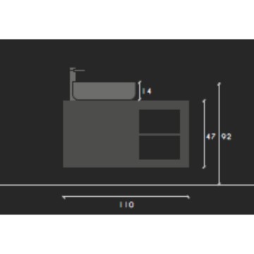 Mobile bagno sospeso colore pino bianco Basic110 110x47x47H