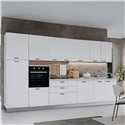 Cucina Petunia 360 cm con elettrodomestici inclusi Petunia colore bianco lucido