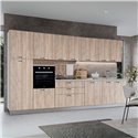 Cucina Petunia 360 cm con elettrodomestici inclusi Petunia colore rovere gessato naturale
