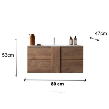 Mobile bagno sospeso Salemi80 colore rovere mercure 80x47x53H