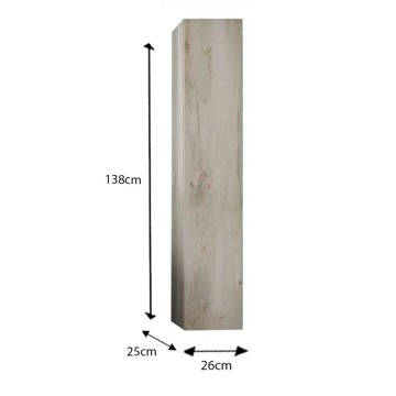 Colonna bagno sospesa Basic1 colore pino bianco 25x26x138H