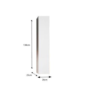 Colonna bagno sospesa Basic1 colore bianco lucido 25x26x138H